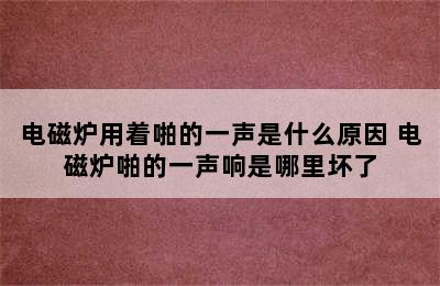 电磁炉用着啪的一声是什么原因 电磁炉啪的一声响是哪里坏了